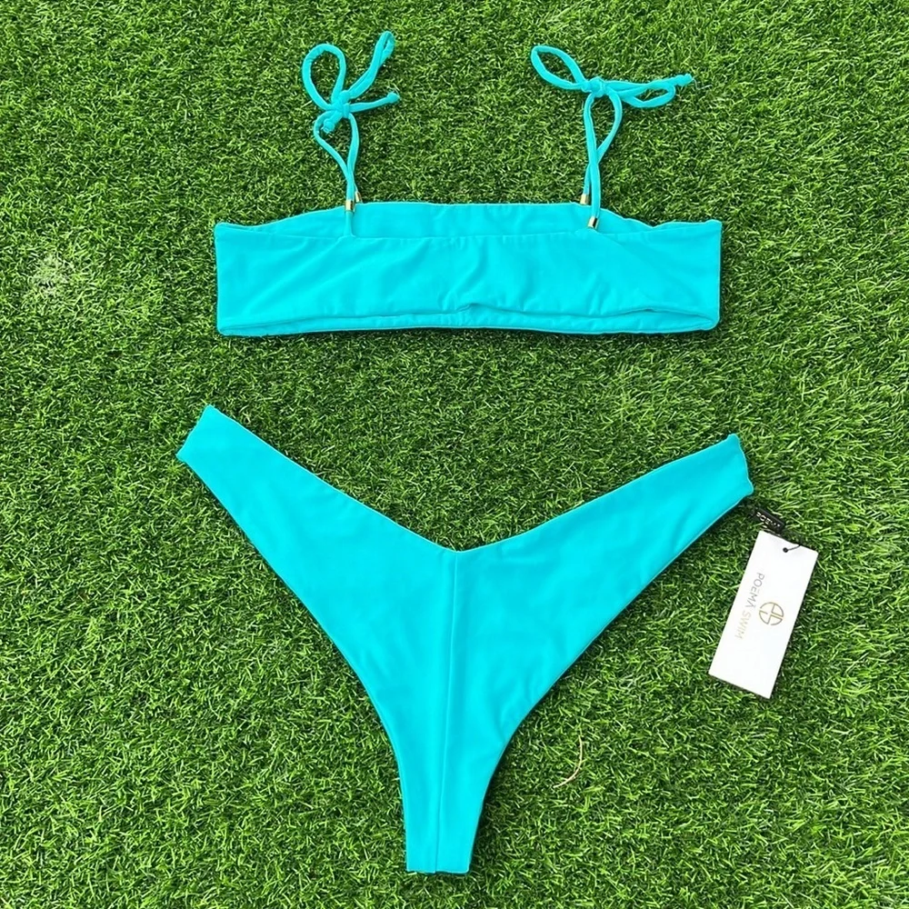 POEMA SWIM Teal Bikini size large
